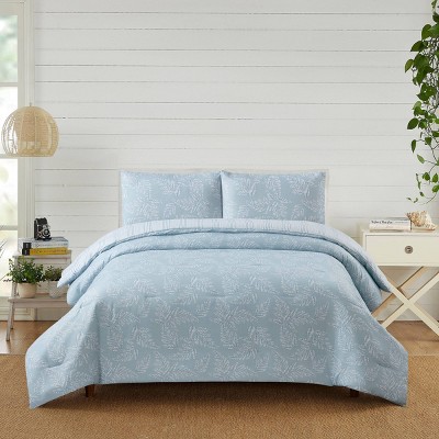 Modern Heirloom Leaf Comforter Blue