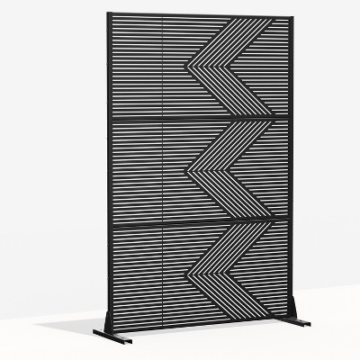 Lirago Black 72 in. Galvanized Metal Outdoor Privacy Screens Garden Outdoor Fence