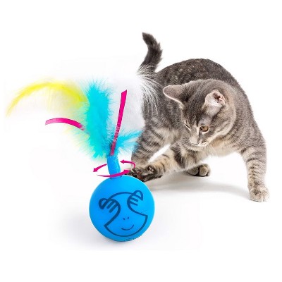 Allforpaws Interactive Cat Toy Dizzy Spinner, Blue