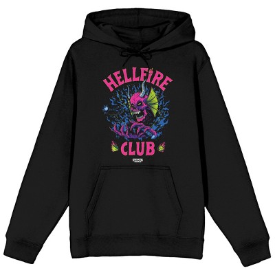 Stranger Things Hellfire Club Skull Demon Vector Art Adult Black Hoodie