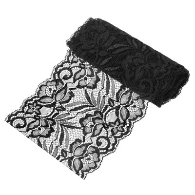 Unique Bargains Elastic Lace Fabric Ribbon Stretchy Trim W Floral Pattern for Bridal Wedding 1 Pc