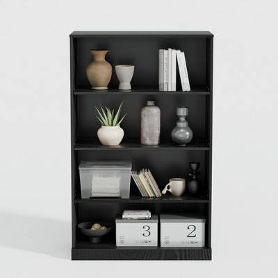 Dovelina Wooden Bookshelf with Doors Black Modern Bookshelf