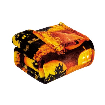 Plazatex Holiday "Halloween" Design Micro Plush Throw Blanket - (50"x60") in Multicolor