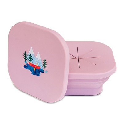 Austin Baby Co Silicone Collapsible Bowl – Reusable Container with Two Lids for mealtime, snack time, and storage– BPA free for Toddlers and Babies