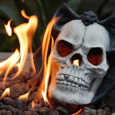 Whisen Demon Skull Gas Log for Ventless & Vent Free, Halloween Decor