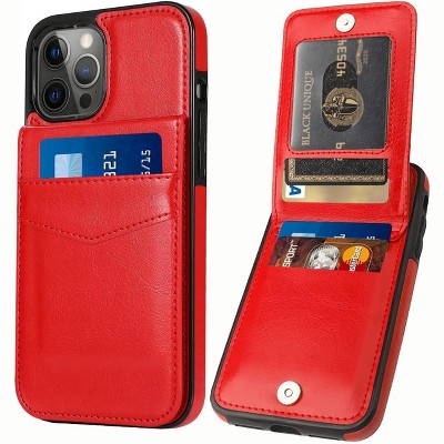 Entronix Case Compatible with iPhone 13 Pro - [6 Slot Card Holder] Slim Leather Wallet