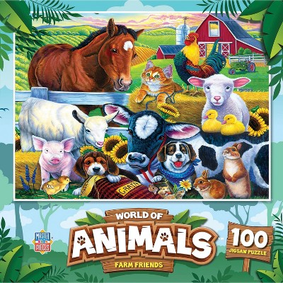 MasterPieces 100 Piece Jigsaw Puzzle for Kids - Farm Friends - 11.5"x15"