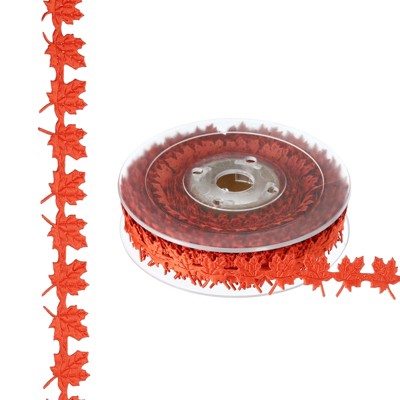 Unique Bargains Christmas Wreath Making Gift Wrapping Artificial Maple Leaf Ribbon