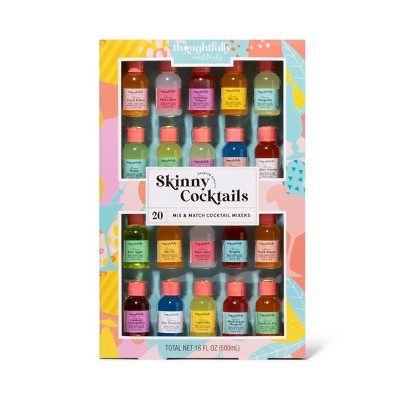 Thoughtfully Cocktails, Mix and Match Skinny Cocktail Mixers in Glass Bottles, Vegan and Vegetarian, Combine Two Bottles for a Delicious Sugar-Free
