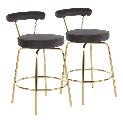 Set of 2 Rhonda Glam Counter Height Barstools - LumiSource