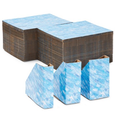 Bright Creations 100 Pack Corner Protectors for Shipping Art, Adjustable Cardboard Edges for Moving, Blue, Fits 1", 1.5", 2.2" Frames