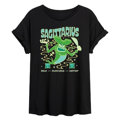Women's - SpongeBob SquarePants - Flying Dutchman Sagittarius Brave Adventurous Impatient Oversized Graphic T-Shirt