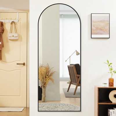 MAYEERTY Full Length Mirror - Arched Floor Mirror for Hanging or Leaning