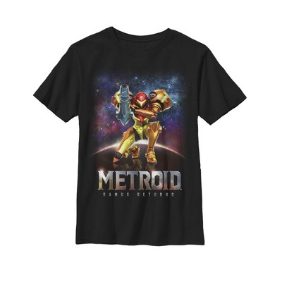 Boy's Nintendo Metroid Samus Returns Cover Art T-Shirt