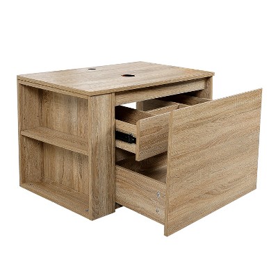 ELECWISH 30 inches Bathroom Vanity, Natural Color Wall Mounted Bathroom Vanity with Hidden Drawer