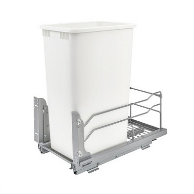 Rev-A-Shelf 53WC-1550SCDM-112 Single Kitchen Base Cabinet Pull Out Waste Container Trash Can with Soft-Close Slides