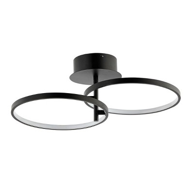 Reyah Led 11.75"Flush Mount - FLU4061 - Matte Black/- - Safavieh