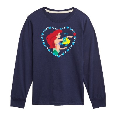 Girls' - Disney Princess - Ariel Heart Long Sleeve Graphic T-Shirt