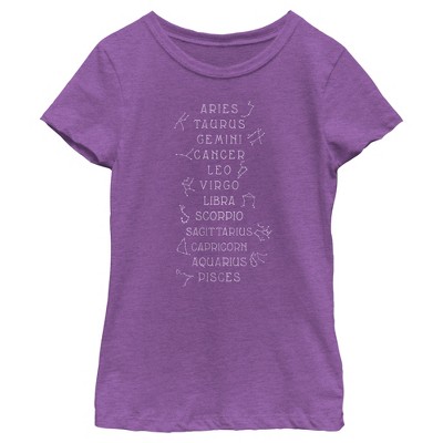 Girl's Lost Gods Zodiac Sign List T-Shirt