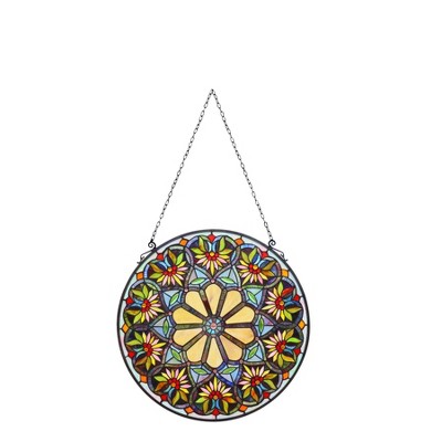 Chloe Lighting Sunny Tiffany-Glass Floral Window Panel 23.5"