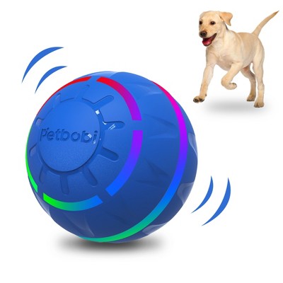 Petbobi Interactive Toy Dog Ball for Medium and Large Dogs, Active Rolling Ball for Dogs with LED Flash Light and USB Rechargeable, blue