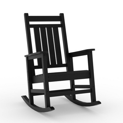 HDPE All Weather Resistant Rocking Chairs,Weather Resistant Poly Plastic Rocker Oversized,High Back Porch Rocker Chair,Patio Rocking Chairs
