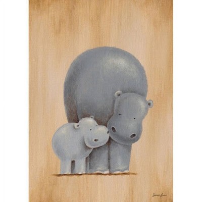 Oopsy Daisy's Safari Kisses - Hippos Canvas Wall Art - Size 10x14