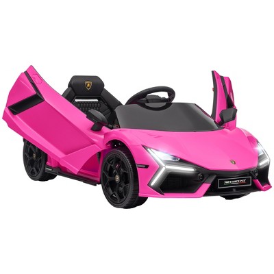 Qaba Lamborghini Revuelto Licensed 12V Kids Ride on Car, Battery Powered Kids Electric Car w/ Hydraulic Doors, Remote, Training Wheels