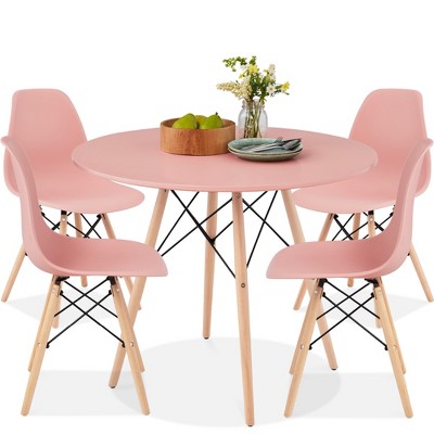Best Choice Products 5-Piece Compact Mid-Century Modern Dining Set w/ 4 Chairs, Wooden Legs
