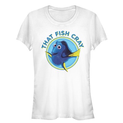 Juniors Womens Finding Dory Cray Fish Circle T-Shirt