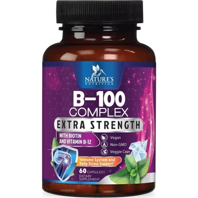 Vitamin B Complex Vitamin B Supplement - B-Complex Vitamins with B12, B6, B9 - 60 Capsules;120 Capsules