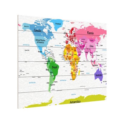 Trademark Fine Art -Michael Tompsett 'World Map for Kids II' Canvas Art
