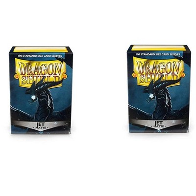 Dragon Shield 2 Packs Dragon Shield Matte Jet Standard Size 100 ct Card Sleeves Value Bundle!