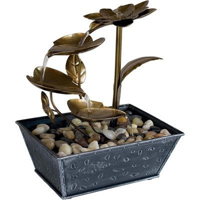 Beckett Metal Flower & Leaf Table Top Fountain.