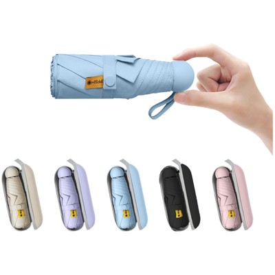 Clotth Travel Mini Umbrella for Purse With Case Small Compact UV Sun Protection Sun Lightweight Tiny Pocket Umbrella for Women Kids and Men