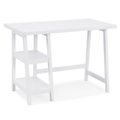 NicBex 42 Inch Home Office Writing Desk with 2 Open Shelves for Study Room,Bedroom and Office,White
