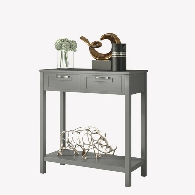 Costway Accent Console Table Entryway Sofa Foyer Table Storage Shelf W/2 Drawers