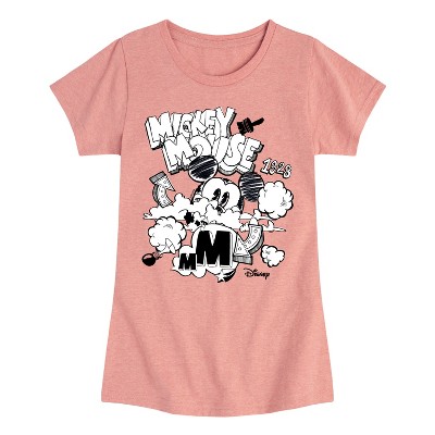 Girls' - Disney - Mickey Mouse Fitted Short Sleeve Graphic T-Shirt