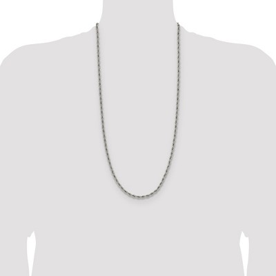 Chisel Stainless Steel Polished 3mm 30" Rope Chain Necklace