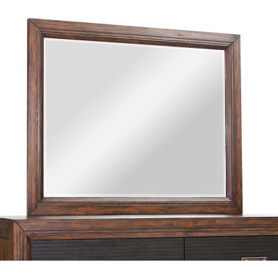 Landscape Mirror, No Assembly Required, Rustic Buckeye Finish