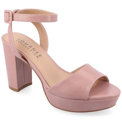 Journee Collection Women's Medium and Wide Width Nairri Vegan Leather Platform Heel Sandals
