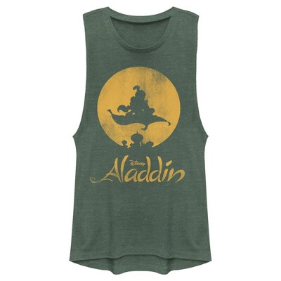 Juniors Womens Aladdin Magic Carpet Ride Silhouette Festival Muscle Tee