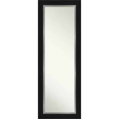 20" x 54" Non-Beveled Eva Black Silver Full Length on The Door Mirror - Amanti Art: Over-the-Door Hanging