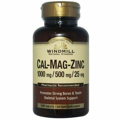 Windmill Calcium Magnesium Plus Zinc Tablets - 100 Ct
