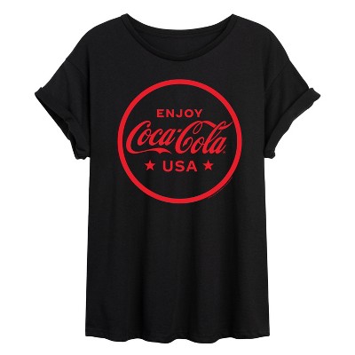 Women's - Coca-Cola - Enjoy Coca Cola USA Oversized Graphic T-Shirt