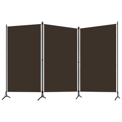 vidaXL 3-Panel Room Divider Brown 102.4"x70.9" Polyester