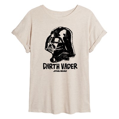 Women's - Star Wars - Sketch Darth Vader Oversized Graphic T-Shirt