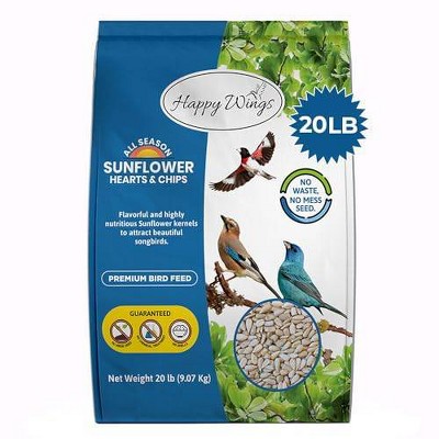 Happy Wings NO GROW Sunflower Hearts and Chips - 20lbs Bag