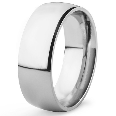 West Coast Jewelry Domed Polished Titanium Band 8mm