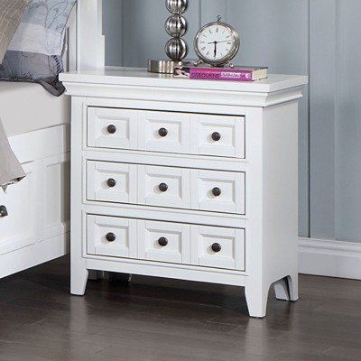 Sapphtopaz Transitional Nightstand with 3 Drawers Solid Wood Night Stand with Round Knobs Farmhouse Bedside Table for Bedroom,Living Room